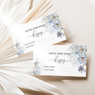 Blaue Blumenräte wie viele Küsse Bridgame Begleitkarte