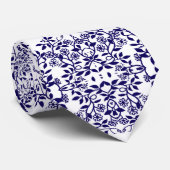 Blaue Blumenrebe-Krawatte Krawatte (Gerollt)