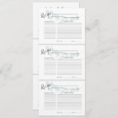 Blaue Blumenrezeptorkarten Menükarte (Vorne/Hinten)