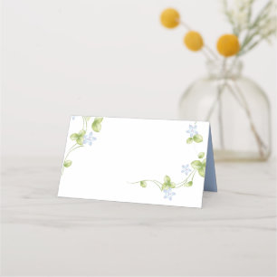 Blaue Blumenrinde Hochgeklappte Platzkarte