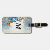 Blaue Blumenschmetterlinge Gepäckanhänger (Vorderseite horizontal)