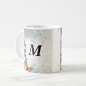 Blaue Blumenschmetterlinge Kaffeetasse (Vorderseite Links)