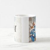 Blaue Blumenschmetterlinge Kaffeetasse (Mittel)