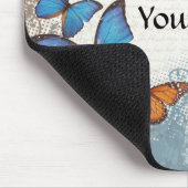 Blaue Blumenschmetterlinge Mousepad (Ecke)