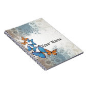 Blaue Blumenschmetterlinge Notizblock (Rechte Seite)