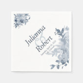 Blaue Blumenserviette Serviette (Vorderseite)