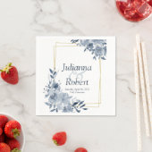 Blaue Blumenserviette Serviette (Beispiel)