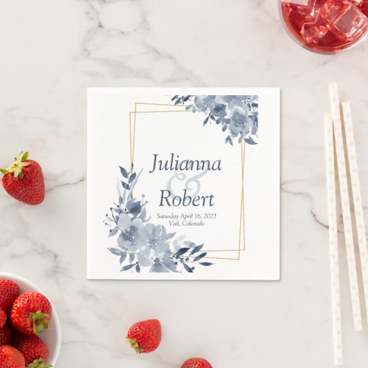 Blaue Blumenserviette Serviette (Beispiel)