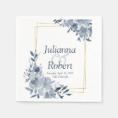 Blaue Blumenserviette Serviette (Vorderseite)