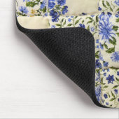 Blaue Blumensteppdecke Mousepad (Ecke)