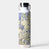 Blaue Blumensteppdecke Trinkflasche (Vorne)