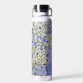 Blaue Blumensteppdecke Trinkflasche (Rückseite)