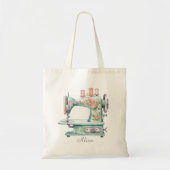 Blaue Blumensteppmaschine-Tasche Tragetasche (Vorne)