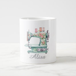 Blaue Blumenstickmaschine Kaffeetasse Jumbo-Tasse