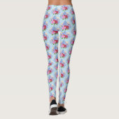 Blaue Blumenstrauss-Leggings Leggings (Rückseite)