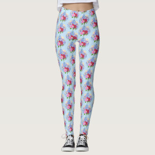 Blaue Blumenstrauss-Leggings Leggings