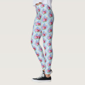 Blaue Blumenstrauss-Leggings Leggings (Links)