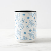 Blaue Blumensträuße Motiv Tasse (Mittel)