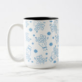 Blaue Blumensträuße Motiv Tasse (Links)