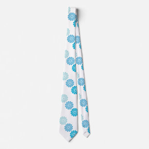 Blaue Blumentapete im Vintage-Look der 1970er Jahr Krawatte