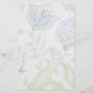 Blaue Blumentapisserie mit Glitzer-Effekt Briefpapier