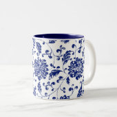 Blaue BlumenTasse Zweifarbige Tasse (VorderseiteRechts)