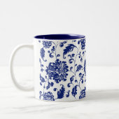 Blaue BlumenTasse Zweifarbige Tasse (Links)