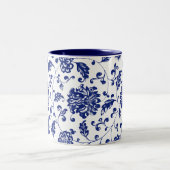 Blaue BlumenTasse Zweifarbige Tasse (Mittel)