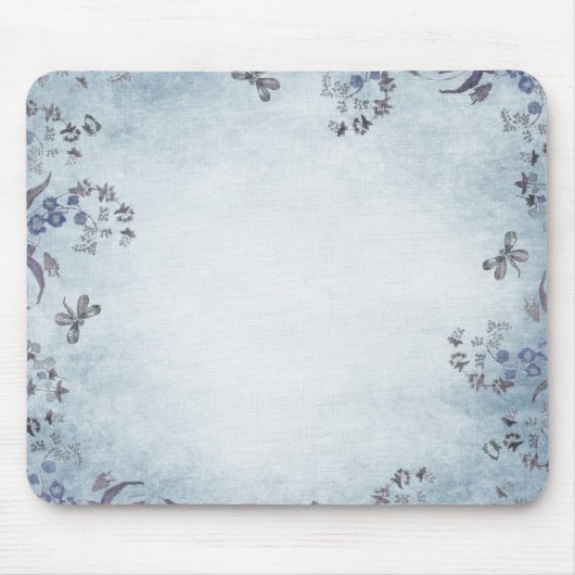 Blaue Blumenträume Mousepad (Vorne)