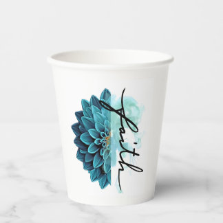 Blaue Blumentreue Pappbecher