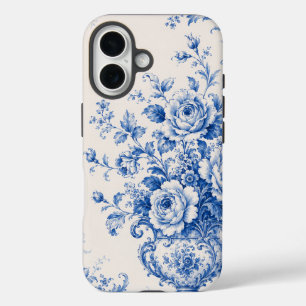 Blaue Blumenurnen-Handyhülle iPhone 16 Hülle
