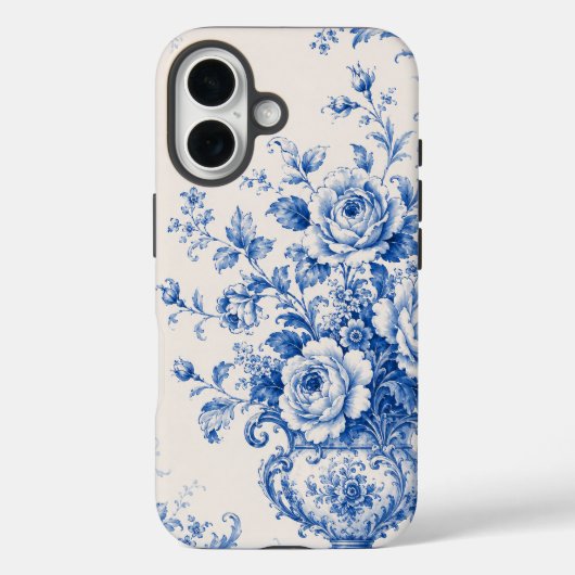 Blaue Blumenurnen-Handyhülle Case-Mate iPhone Hülle (Rückseite)