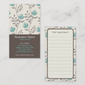 Blaue Blumenverabredungs-Visitenkarte Terminkarte (Vorne/Hinten)