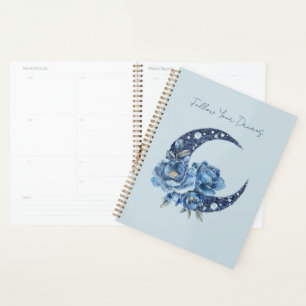 Blaue Blumenvollmond Planer