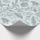 Blaue Blumenwallpaper Geschenkpapier (Ecke)