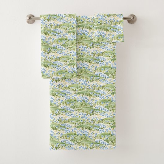 Blaue Blumenwiese Badhandtuch Set (Insitu)