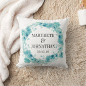 Blaue Blumenzange Kissen (Decke)