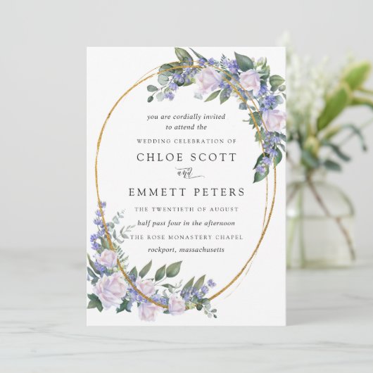 Blaue Blumenzehen Einladung (Stehend Vorderseite)