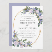 Blaue Blumenzehen Einladung (Vorne/Hinten)