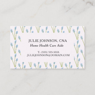 Blaue Blumige CNA-Häusliche Krankenpflege Visitenkarte
