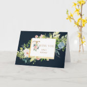 blaue blumige Dankeskarten zur Abschlussfeier mit  Karte (Gelbe Blume)