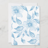 Blaue blumige elegante einladung (Rückseite)