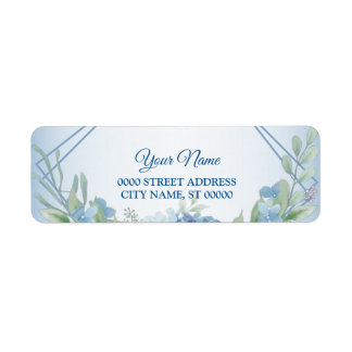 Blaue Blumige Staubige Vintage Hochzeit Rücksendea