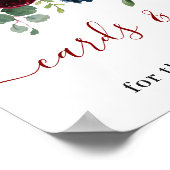 Blaue Blusenkarte und Geschenke Hochzeitpo Poster (Ecke)