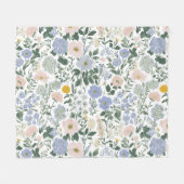 Blaue Blush Cottagecore Wildblume Fleecedecke (Vorderseite (Horizontal))
