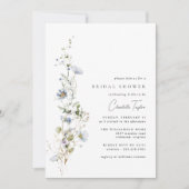 Blaue Blüte | Airy Garden Brautparty Einladung (Vorderseite)