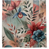 "BLAUE BLÜTE" - DUSCHVORHANG (Vorderseite)