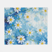 Blaue Blüte Fleecedecke (Vorderseite (Horizontal))