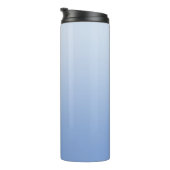 Blaue Blüte Leuchtende Blüte Elegante Signatur Thermosbecher (Nach rechts gedreht)