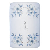 Blaue Blüten Botanisches Bad Mat Badematte (Vorderseite Vertikal)
